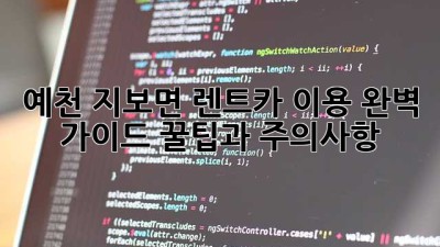예천 지보면 렌트카 이용 완벽 가이드! 꿀팁과 주의사항